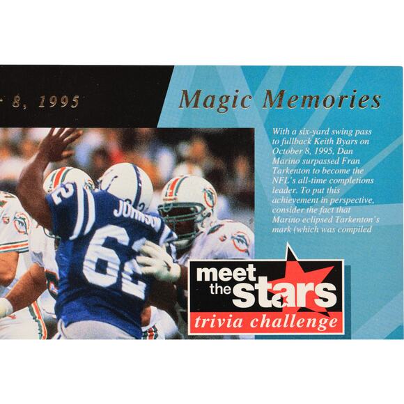 Dan Marino 1996 Upper Deck 5"x7" Meet the Stars Jumbo Cards Miami Dolphins - Picture 4 of 16